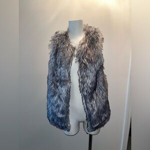 Rachel Zoe Grey Faux Fur Vest Size Small